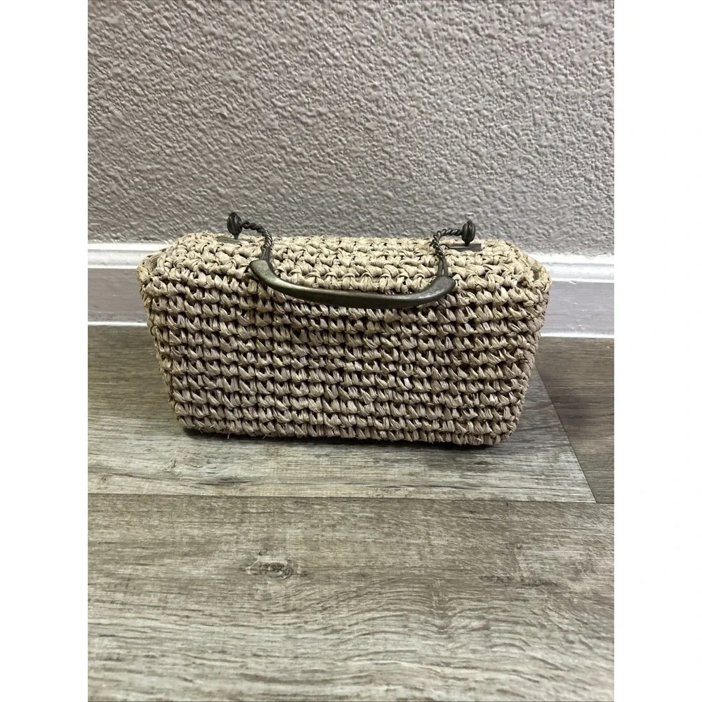 Vintage Barbra Natural Fiber‎ Purses Made In Italy Brown